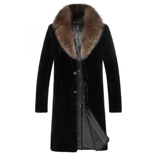 Men’s Long Mink Fur Winter Parka Overcoat Limited Edition