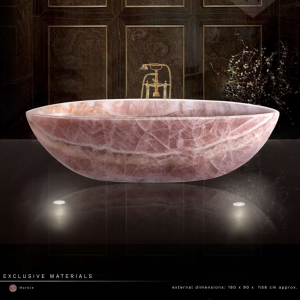 Hand-Chiseled Marble Bathtub