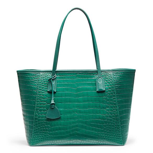 Luxury Alligator Leather Tote Shoulder Bag – Travel, Laptop & Everyday Elegance