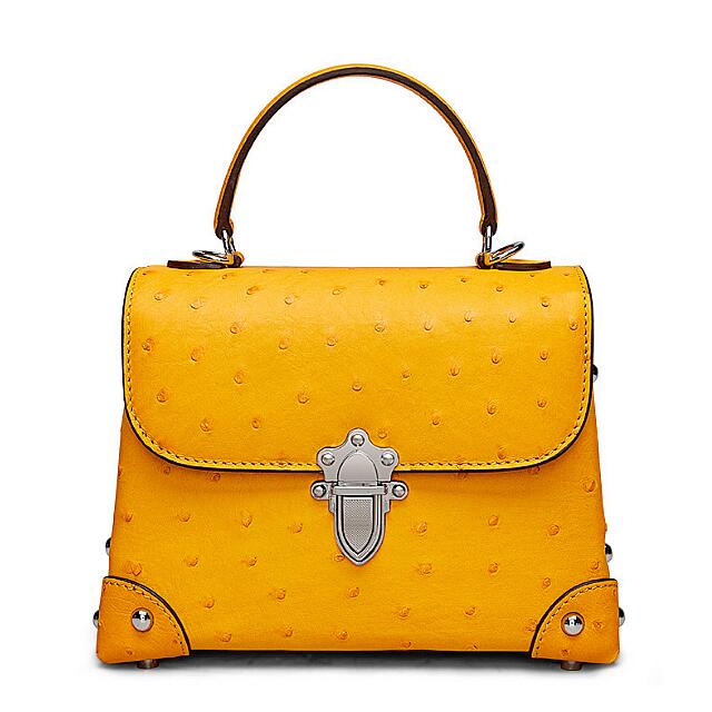 Ladies Ostrich Flapover Handbags Shoulder Bags – Hand-Made Artisanal Designer