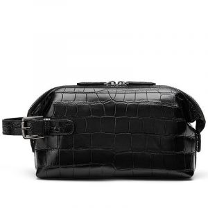 Alligator Leather Travel Toiletry Bag – Luxury Dopp Kit for Men