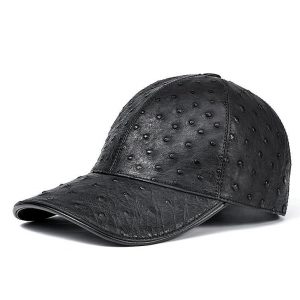 Luxury Ostrich Skin Baseball Caps – Genuine Exotic Leather Hats