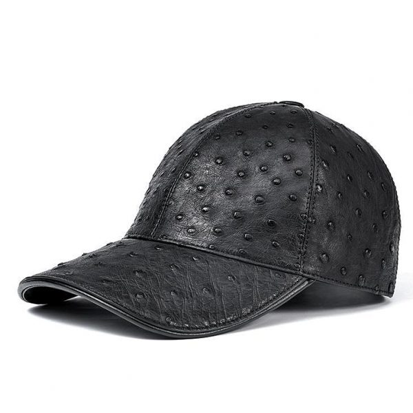 Luxury Ostrich Skin Baseball Caps – Genuine Exotic Leather Hats
